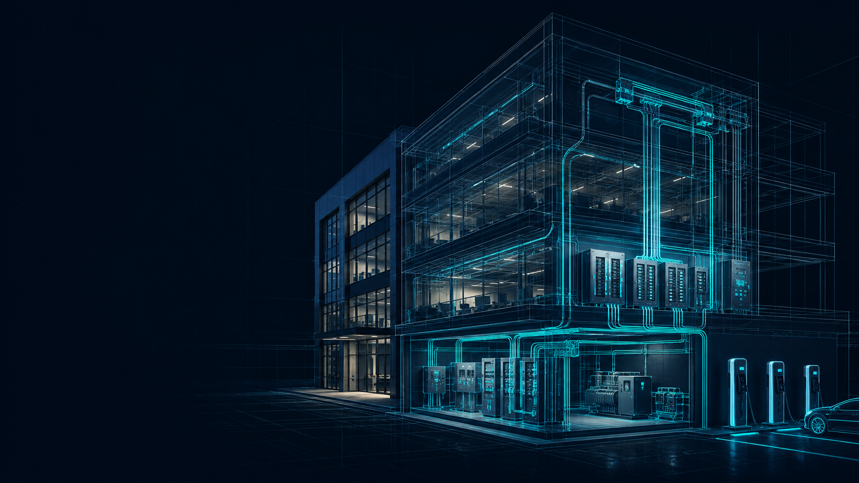electrical architectural blueprint visualization