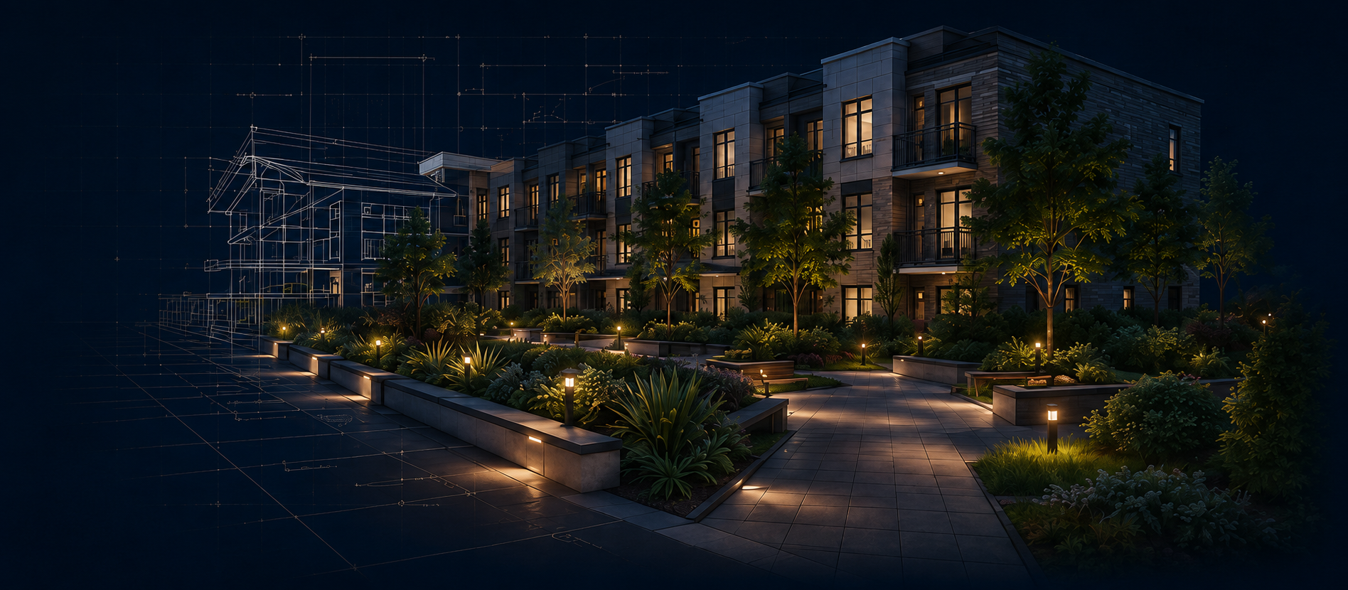 landscaping architectural blueprint visualization