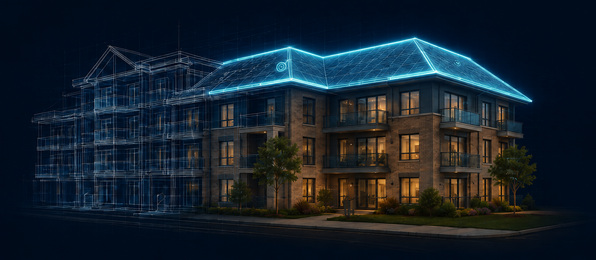 roofing architectural blueprint visualization